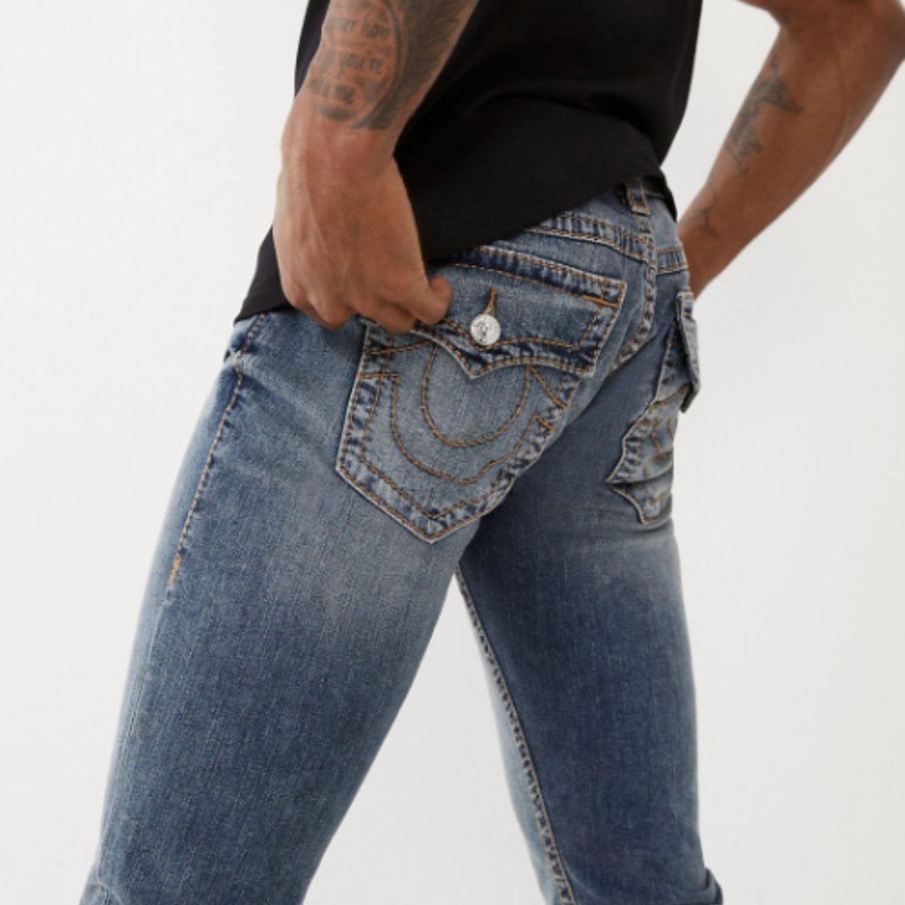 TRUE RELIGION ROCCO BIG T SKINNY JEAN 34"